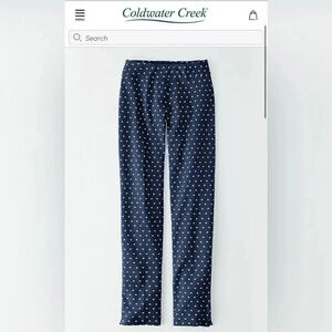 NWOT- Women’s Coldwater Creek Anywear Heart‎ Print Ponte Ankle Pants. Size 14.